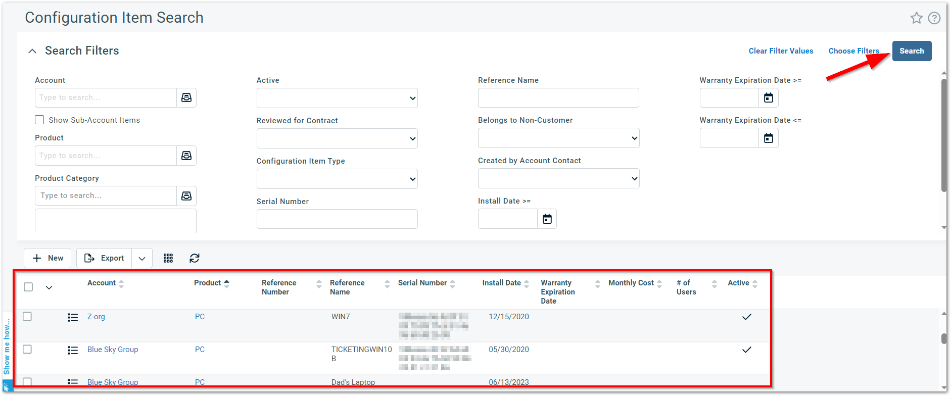 autotask console_configuration item search.png